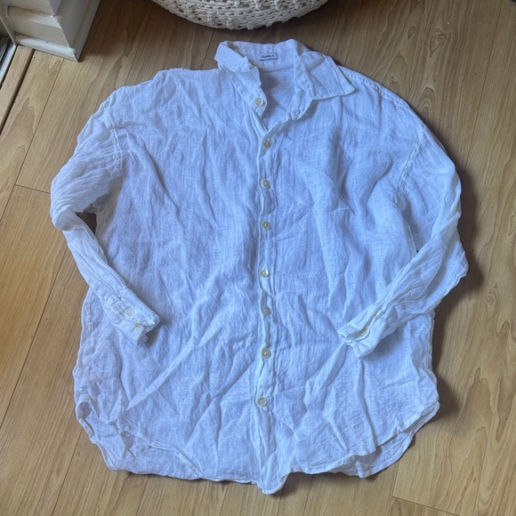 Vitamin A White Linen Top - Picture 1 of 6